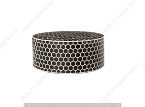 Incrustation d'os rond à motif hexagonal, Table basse, meubles d'incrustation d'os, artisanat indien de qualité, Offre Spéciale - Product Image 6