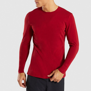 Camiseta de manga larga con estampado Digital para hombre, camiseta 95% de bambú 5% de algodón para entrenamiento en gimnasio y correr, venta al por mayor - Product Image 3