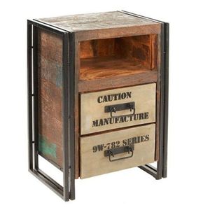 Industrial Vintage Solid Wood 2-Drawer Living Room <b>Cabinet</b> with <b>Storage</b> - Product Image 1