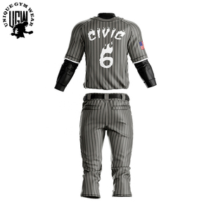 Maillot de baseball personnalisé pour homme, imprimé par transfert thermique, 100 % polyester, respirant, séchage rapide, manches longues, grandes tailles - Product Image 3