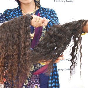 Export Wholesale Raw Virgin Natural Kinky Frontal <b>Curly</b> Unprocessed Cuticle Aligned Indian Temple Human <b>Hair</b> <b>Extensions</b> for sale - Product Image 5