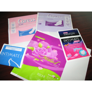 Plastic PE <b>Sanitary</b> Pad Hygiene Side Gusset <b>Bag</b> Gravure Printed Recyclable Packaging Customizable Color Thickness ISO9001 - Product Image 1
