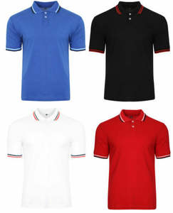 Camiseta de golf informal de manga corta sólida para hombre, camisetas de verano ajustadas de algodón 100% de talla grande - Product Image 6