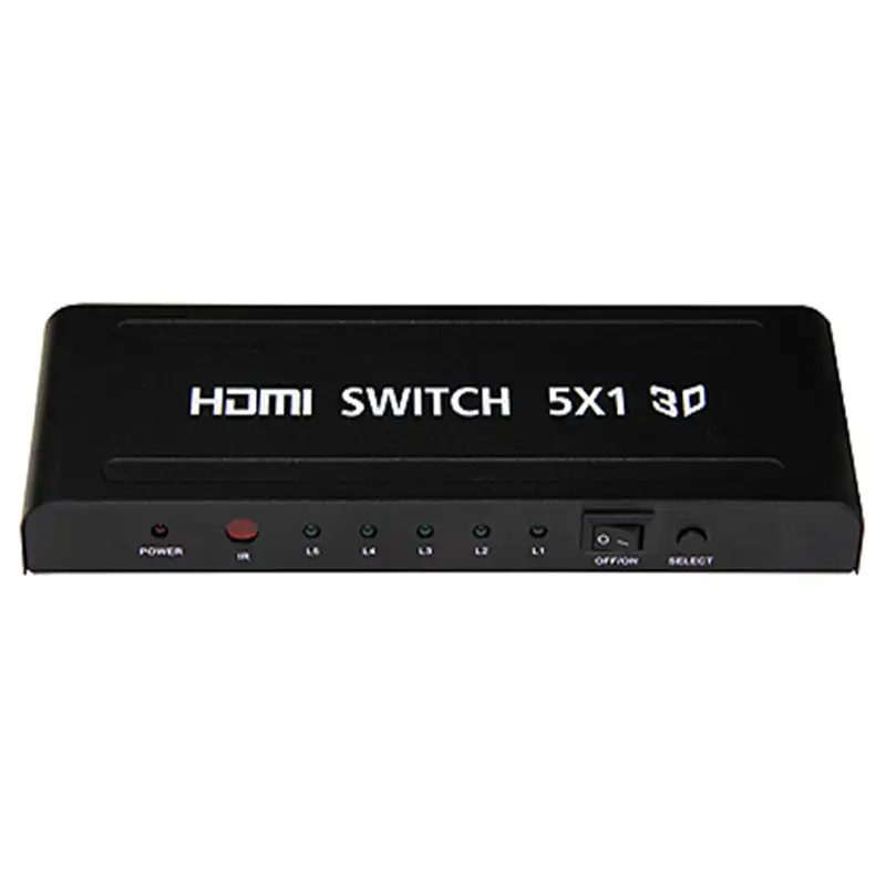 5x1 HDMI-Schalter 5 in 1 Out HDMI-Switch-Wahlschalter 5-Port-Box mit IR-Fernbedienung HDMI 1.4 HDCP 1.4