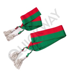 Echarpe Tricolore Ceremonial De Maire Parlementaire Maire-adjoint Custom 2 colores rojo y banda de faja verde - Product Image 4