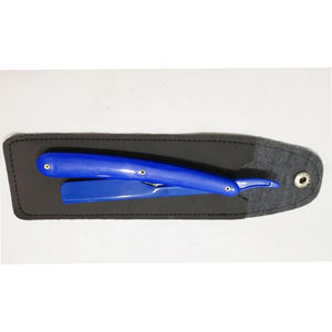 Rasoir de barbier à bord droit bleu en gros avec manche en plastique lame unique en acier inoxydable pour le rasage du visage et du corps - Product Image 5