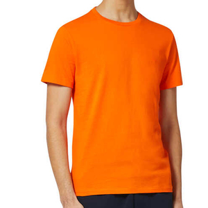 เสื้อยืดคอกลมสีส้มแบบเรียบง่ายสำหรับผู้ชาย OEM - Product Image 3