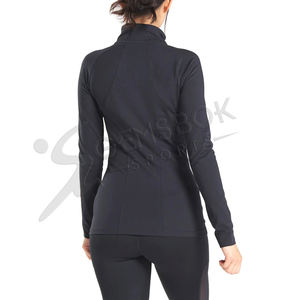 Vente en gros de veste de yoga fitness pour femmes veste d'entraînement à séchage rapide pour femmes avec fermeture éclair profonde et poches matelassées fermeture éclair pleine longueur - Product Image 2