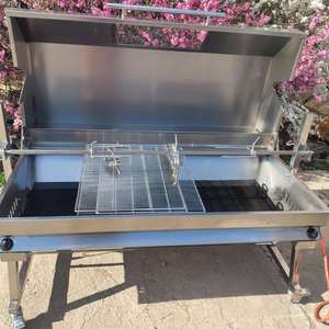 Factory Custom Flaming <strong>Coals</strong> <strong>Barbeque</strong> Master <strong>Gas</strong>/Charcoal Spit Roaster with Lid - Product Image 2