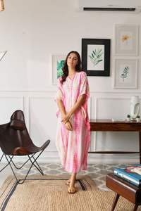 Caftán largo informal de talla grande para mujer, vestido largo bohemio para playa y vacaciones de verano - Product Image 2