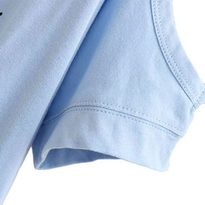 Tops cortos de corte de manga azul sólido de alta calidad Nueva llegada Top corto de estilo informal - Product Image 2