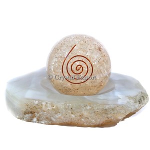 Esfera de orgón de cuarzo de cristal con suministros artesanales de piedra curativa Choko-Reiki - Product Image 1