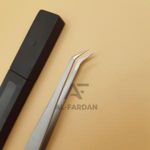 Pinzas para pestañas de bota delgada de 45 grados, nueva impresión DIY, Etiqueta Privada, extensión de pestañas de acero inoxidable sólido con chorro de arena puntiaguda - Product Image 6