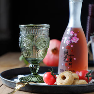 Calice di vetro impresso vetro di vino d'annata colorato della tazza di vetro della decorazione di cerimonia nuziale del partito - Product Image 2