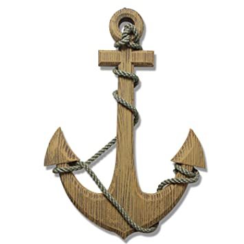 Nautical Wooden Anchor with Rope Customized