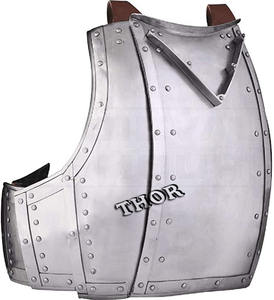 Chaqueta armadura de acero Medieval de 18G, disfraz de guerrero completamente portátil pulido de plata - Product Image 2