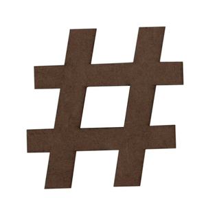 Hashtag Sigh de alta calidad en paneles de pared de tablero MDF Premium Natural Brown Symbol Accesorios Pedido a granel - Product Image 1