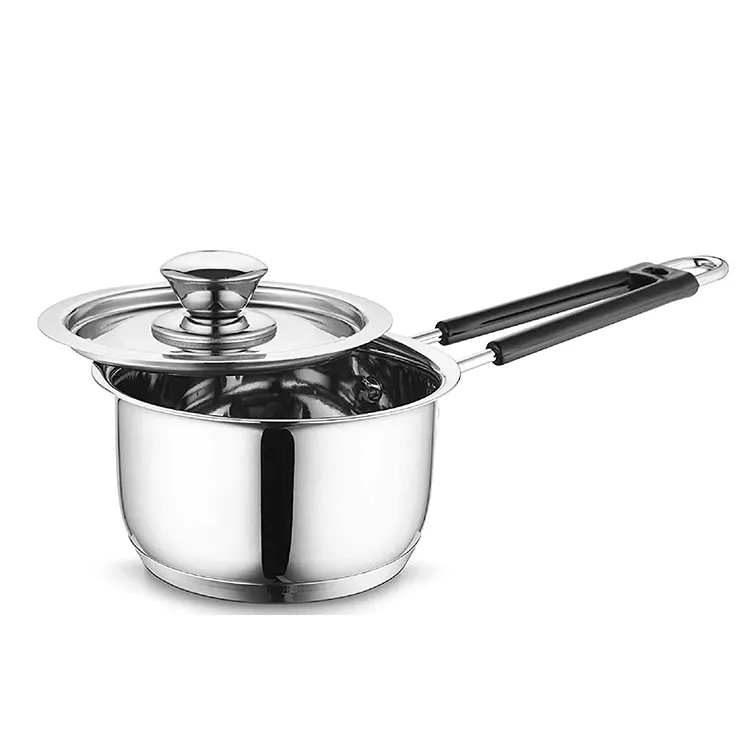 Nhà Bếp Thép Không Gỉ Dài Xử Lý Sâu Saucepan Thép Không Gỉ Saucepan Với Nắp Để Bán