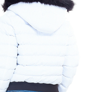 Latest High Street <b>Women's</b> <b>Puffer</b> <b>Jacket</b> High Quality Winter Warm Bubble <b>Cropped</b> Neck Quilted Soft Wool Printed Techniques - Product Image 2