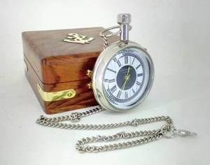 นาฬิกาพกสำหรับผู้ชายสไตล์ย้อนยุคโบราณสายโซ่นาฬิกาวินเทจจี้หน้าปัดกล่องไม้ของขวัญที่ดีที่สุด CHLW047 - Product Image 5