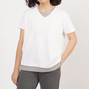 Logotipo personalizado de fabricación de verano con cuello en V de color sólido 180gsm camisetas lisas en blanco - Product Image 5