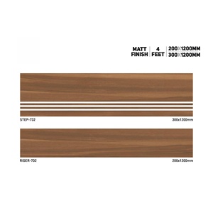 Luxe Vistaar marque finition mate bonne qualité plancher d'escalier en céramique carrelage en porcelaine émaillée nez d'escalier, carrelage en porcelaine pour escaliers - Product Image 2