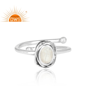 Anillo de piedras preciosas de howlita blanca, proveedor de joyería, anillo de plata de diseño indio oxidado de Ley 925, joyería al por mayor - Product Image 2
