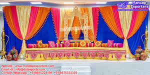 Embroidered <b>Pink</b> <b>Backdrop</b> for Wedding Event Indian Wedding Stage <b>Backdrop</b> Decoration Hand Made Wedding <b>Backdrop</b> Curtains - Product Image 2