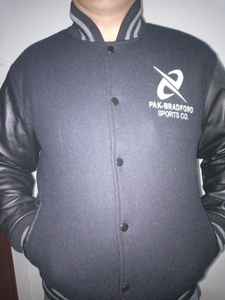 Veste de Baseball pour hommes, avec broderie Chenille, manches en cuir, personnalisé - Product Image 5