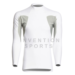 ชุดป้องกันผดผื่นสำหรับผู้ชายชุดป้องกันผื่นคันสีขาวมีแผ่นกันผดผื่นป้องกัน UV แห้งเร็วโลโก้ตามสั่ง - Product Image 1