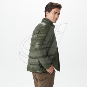 Veste universitaire d'hiver pour hommes OEM Manteau léger et respirant à col montant Coupe-vent en nylon Bouffant de canard blanc - Product Image 3