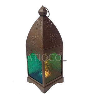 Linterna de Metal dorado de estilo musulmán único, linterna atractiva de Hierro y Latón para decoraciones de fiesta - Product Image 6