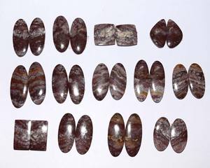 Cabochon naturel en vrac, 1 paire de pierres précieuses pour la fabrication de bijoux, jaspe d'océan, taille libre, vente en gros - Product Image 3