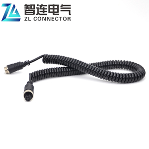 Câble d'alimentation spiralé à 3 conducteurs en cuivre, 450V, isolé PE, avec connecteurs mâle-femelle pour équipement électrique - Product Image 2