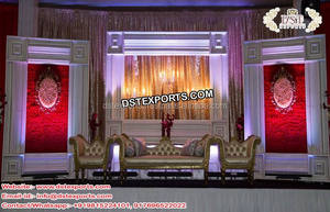 Modern <b>Wedding</b> C Style Back-<b>Frames</b> Indian <b>Wedding</b> C Style <b>Frames</b> Decor <b>Wedding</b> Silver Fiber <b>Frames</b> Decoration - Product Image 2