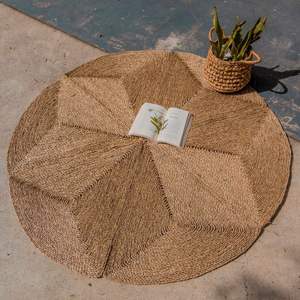 Tapis naturel tissé à la main en jonc de mer, tapis de sol, moquette et décoration intérieure de chambre à coucher et de salon - Product Image 5