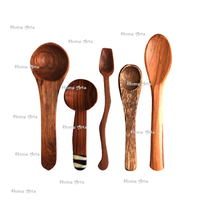 Ensemble de 8 cuillères en bois, design antique, couleur marron, ensemble de couverts, provenant du fabricant en arts du foyer - Product Image 3