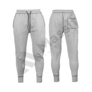 Pantalones de chándal informales elásticos de cintura alta personalizados para hombre, ropa deportiva de lana ligera, técnica de teñido liso, servicio OEM disponible - Product Image 3