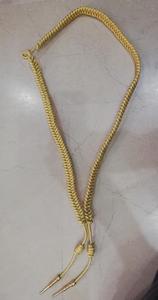 OEM Uniform Dress Cord Custom Shoulder Cords <b>Gold</b> Metallic with Brass Tips Hand Knitted Crafts Available in Bulk - Product Image 6