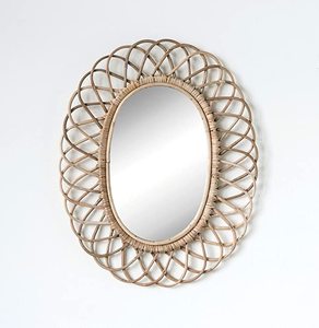 Exclusive Quality Handmade <b>Rattan</b> Wall <b>Mirror</b> Elegant Contemporary Design Glass for Indoor Outdoor Decor Wall Mounted <b>Mirror</b> - Product Image 2