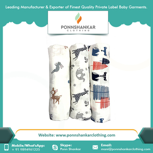 100% Organic Cotton Material Latest Design Custom Swaddle <b>Muslin</b> <b>Blanket</b> - Product Image 3