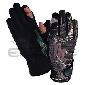 冬季狩猎手套定制Logo迷彩印花户外保暖冬季手套XXL尺码男士柔软冬季手套