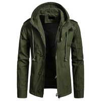 Personnalisation Veste d'extérieur d'hiver classique avec capuche en coton respirant Vestes pour hommes de grande taille