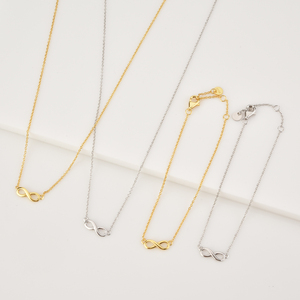 Collana Infinito FUAMAY in Argento Sterling 925, Delicata Catena con Zirconi, 8 Collane Choker con Lettera per Feste - Product Image 3