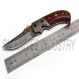 มีดดามัสกัสสวยงามทำด้วยมือเองสวยงามซับล็อคกระเป๋า/มีดพับ (Smk1273) - Product Image 5