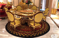 Meubles de salle à manger de style européen, richement sculptés, décoration sobre, table de salle à manger de style italien, ensemble de table de salle à manger de style français