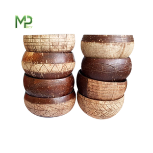 Bol en bois écologique de haute qualité avec logo personnalisé Conception de coquille de noix de coco pour mélanger la salade de fruits comprend une cuillère - Product Image 4