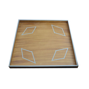 Meilleure vente plateau carré en MDF écologique fait à la main pour l'hôtel usage domestique plateau de service alimentaire en bois et métal durable pour la cuisine Axiom Home - Product Image 1