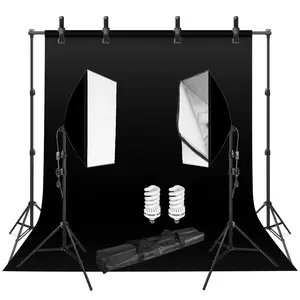 新的摄影背景框支持软盒照明套件照相馆设备配件带背景和三脚架支架