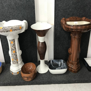 2022 Nouvelle Collection Lavabo en Kevon en céramique le plus vendu avec piédestal 575x425mm pour les lieux publics. - Product Image 2